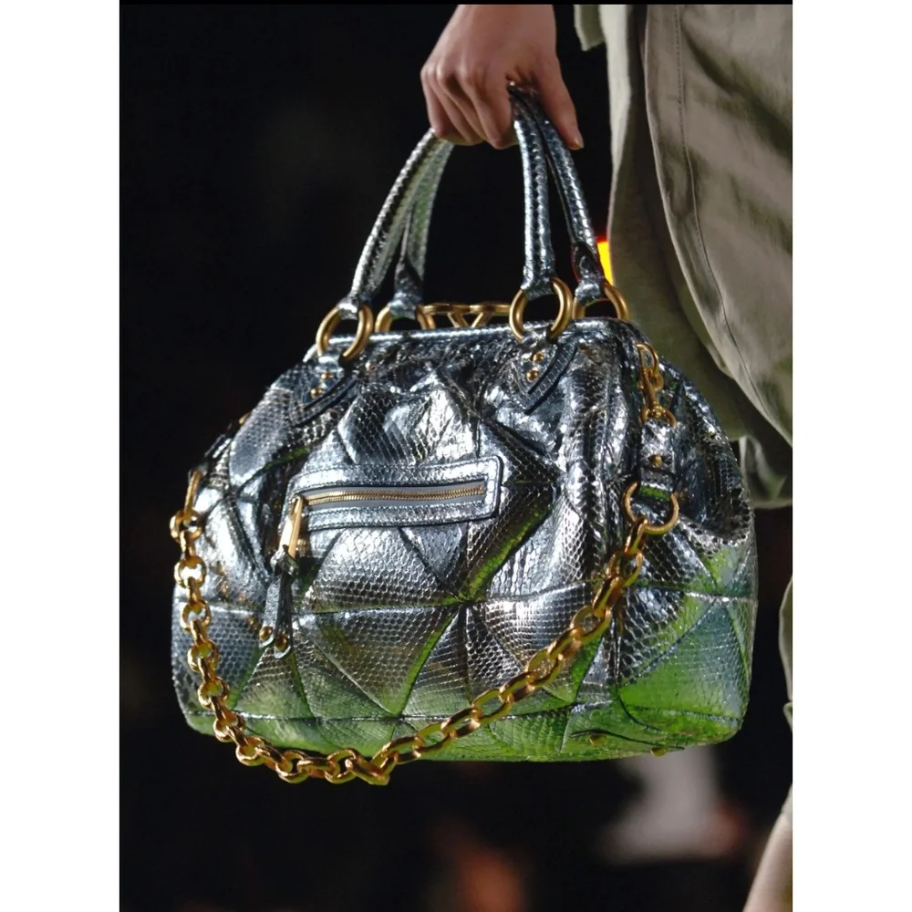 RARE Archival Marc Jacobs Patchwork Little Stam Bag - Black/Gold - 2007 - Picture 10 of 10